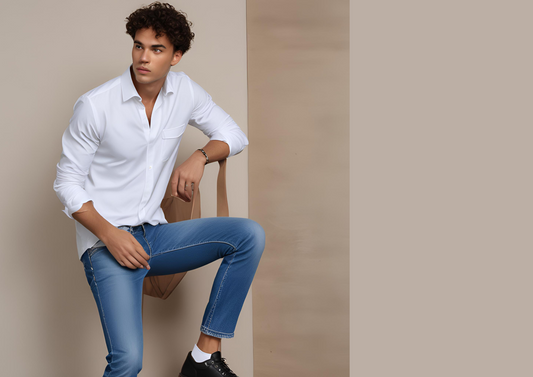 Which t shirt suits on blue jeans